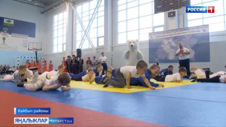 Татарстанның Кайбыч районында балалар дзюдо белән шөгыльләнә