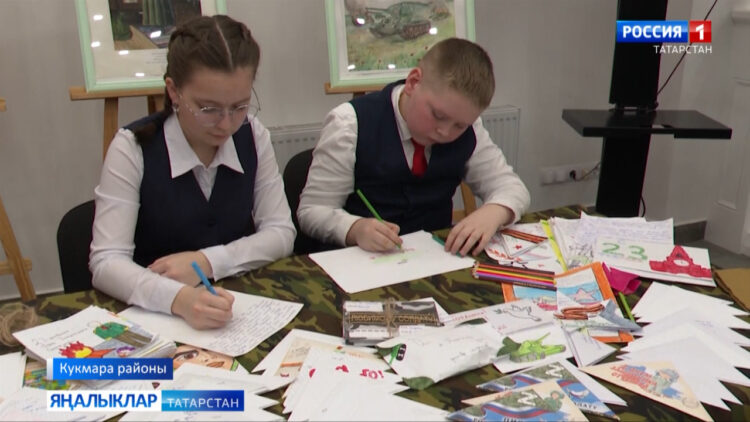 Кукмара районындагы мәктәп укучылары хәрбиләргә гуманитар ярдәм итүнең үз ысулларын тапкан