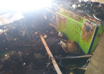 Мужчина получил ожог во время пожара в Альметьевске