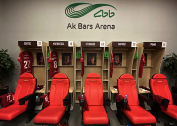 ФК «Рубин» показал обновленную раздевалку на «Ак Барс Арене»