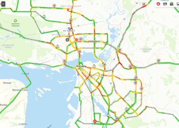 Казань «встала» в 9-балльных пробках из-за снегопада