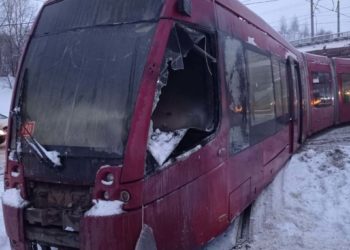 В Казани загорелся трамвай