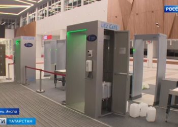 В «Казань Экспо» установили уникальные дезинфицирующие кабины, защищающие от коронавируса