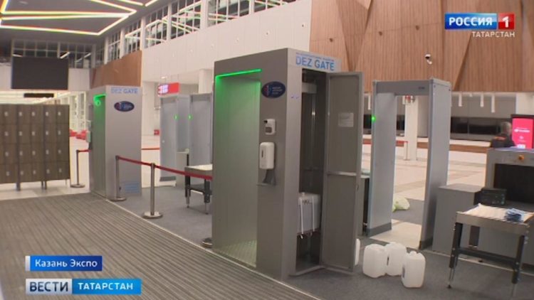 В «Казань Экспо» установили уникальные дезинфицирующие кабины, защищающие от коронавируса
