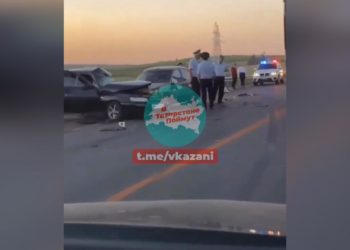 На трассе в М7 Татарстане столкнулись три автомобиля