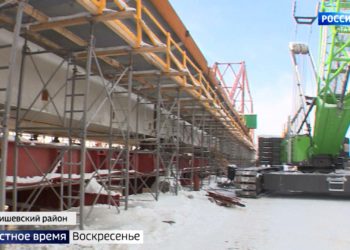 Масштабная стройка: в Татарстане возводят мостовой переход трассы М12 через Волгу