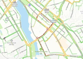 На улице Нурсултана Назарбаева образовалась большая пробка из-за дорожных работ