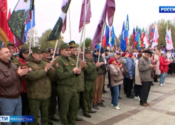 В Казани прошла акция в честь присоединения освобожденных территорий к России