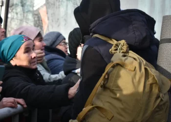 В Буинске проводили мобилизованных на пункт сбора в Казани