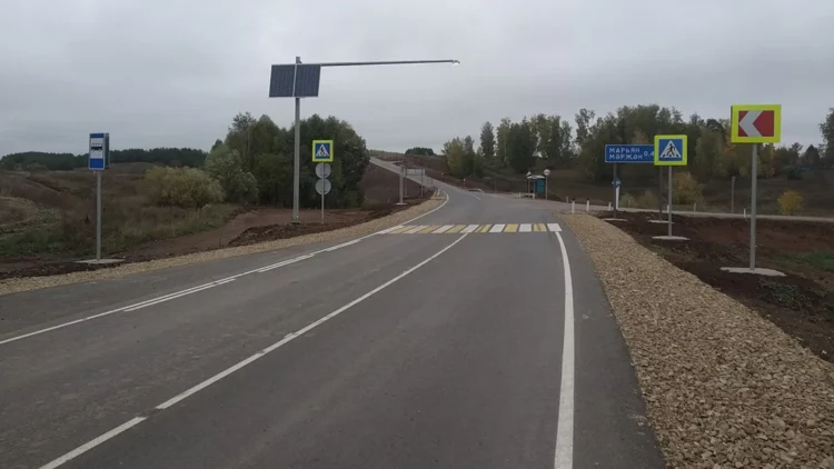 В Татарстане по нацпроекту отремонтировали участок дороги Большая Атня – Чепчуги