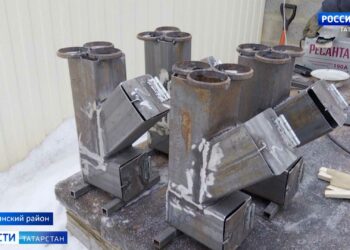 Семья из Буинского района изготавливает печь-ракеты для бойцов в зоне СВО