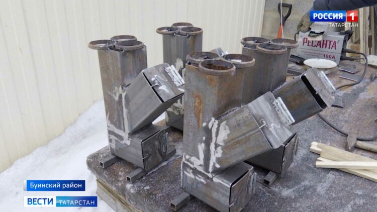 Семья из Буинского района изготавливает печь-ракеты для бойцов в зоне СВО
