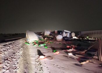 Массовое ДТП с участием 7 грузовиков произошло на трассе М7