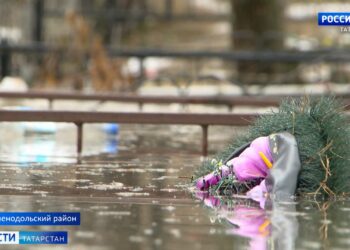 Вода наступает: в Татарстане подтопило кладбище, 26 участков и дороги