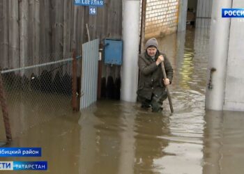 Люди по пояс в воде, утонули куры и скот: село в Татарстане накрыло талой водой