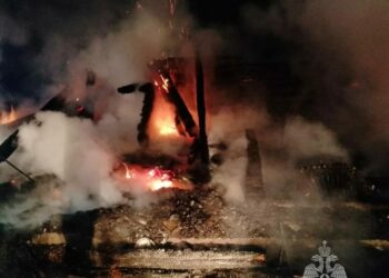 На пожаре в доме охраны в Альметьевском районе погиб мужчина