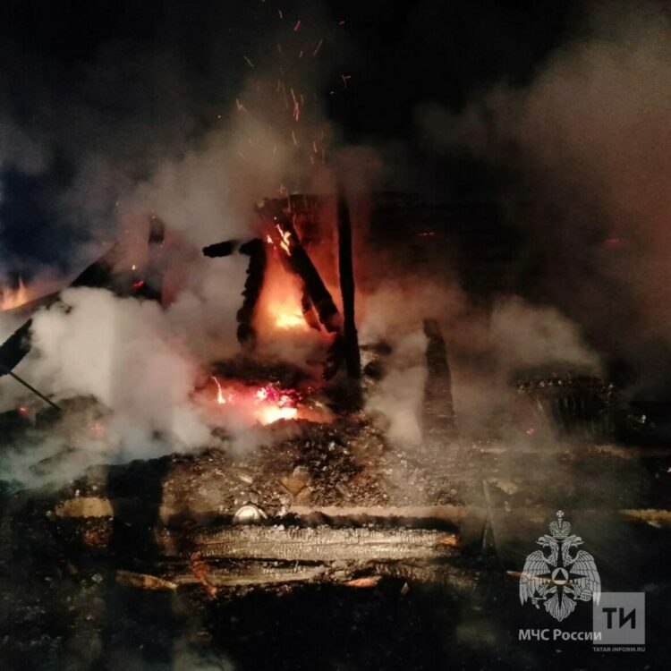 На пожаре в доме охраны в Альметьевском районе погиб мужчина