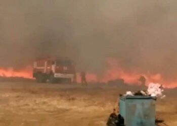 В Менделеевском районе спасли кладбище от крупного пожара