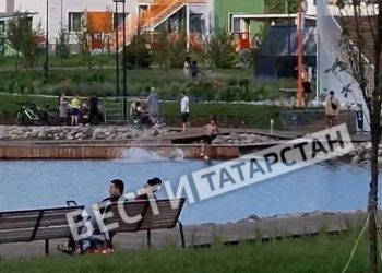 В парке «Салават Купере» заметили купающихся детей
