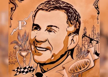 Художник из Нижнекамска нарисовал портрет Минниханова нефтью