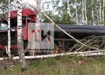 В Пестречинском районе водитель фуры вылетел в кювет