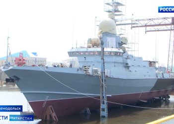 На Зеленодольском заводе спустили на воду малый ракетный корабль «Туча»