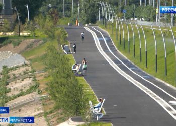 В Казани появилась новая велопешеходная дорога вдоль Кремлевской дамбы
