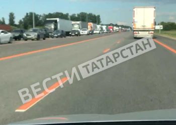 В районе Осиново образовалась огромная пробка