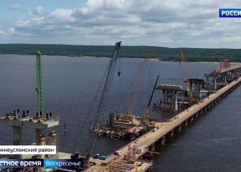 Строительство нового моста через Волгу на трассе М12 достигает финишной прямой