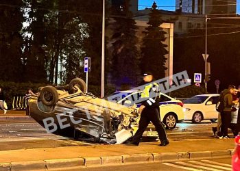 В Казани произошло ДТП с перевертышем