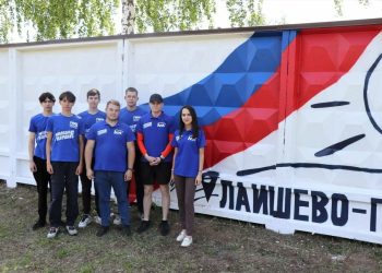 В Лаишево нарисовали граффити ко Дню России