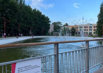 В казанском сквере стройотрасли снова запустили фонтан