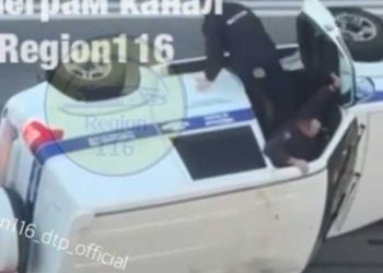 В Казани во время погони перевернулась машина ППС