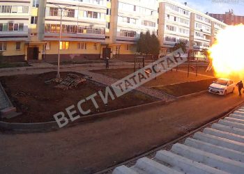 Опубликован момент взрыва дома в Нижнекамске