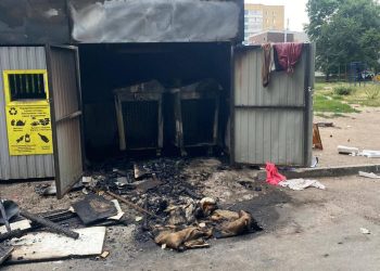 В Казани неизвестный поджег мусорку и детские коляски