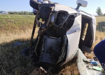 В Альметьевском районе опрокинулась «ГАЗель» с рабочими