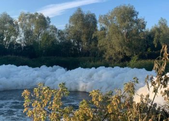 В казанском поселке Отары обнаружили пену в водоеме