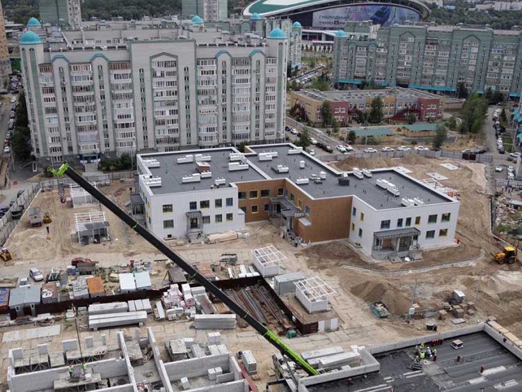 В Казани в рамках нацпроекта строительство детсада на ул.Адоратского завершено на 78%