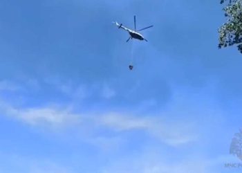 Вертолет Ми-8 из Казани был задействован для тушения лесного пожара в Жигулевске