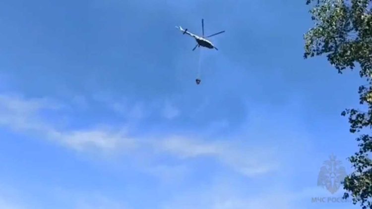 Вертолет Ми-8 из Казани был задействован для тушения лесного пожара в Жигулевске