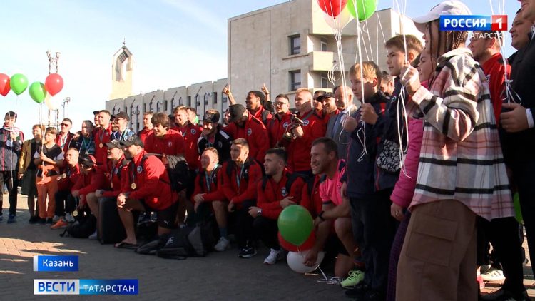 В Казани встретили победителей Кубка России по регби