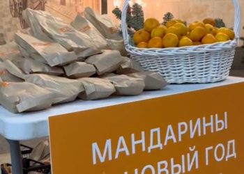 На станции метро «Площадь Тукая» пассажирам раздавали мандарины