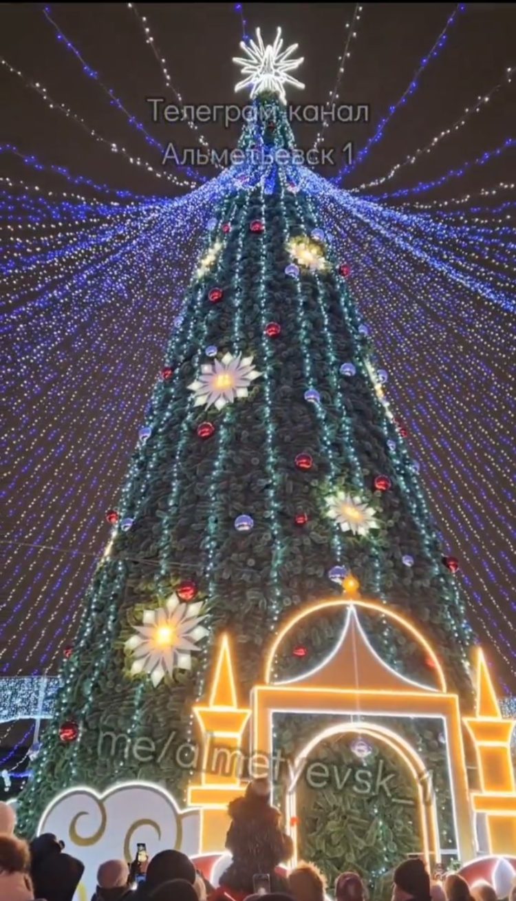 В Альметьевске открыли центральную елку