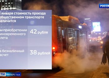 С 1 января проезд в общественном транспорте Казани подорожает до 42 рублей
