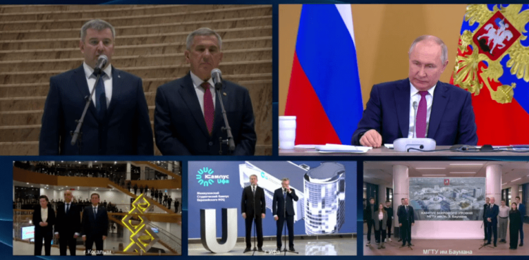 Путин по видеосвязи открыл Высшую школу нефти в Альметьевске