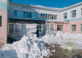 Прокуратура начала проверку после схода снега с крыши школы в Дрожжановском районе