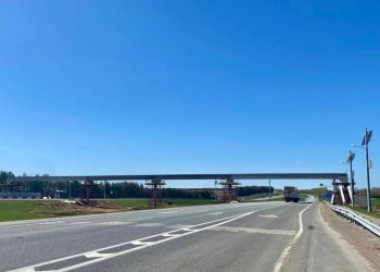 На трассе М7 в Татарстане установили пролетные строения для четырех пешеходных переходов