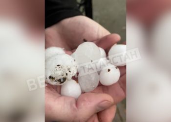 В Зеленодольске прошел град