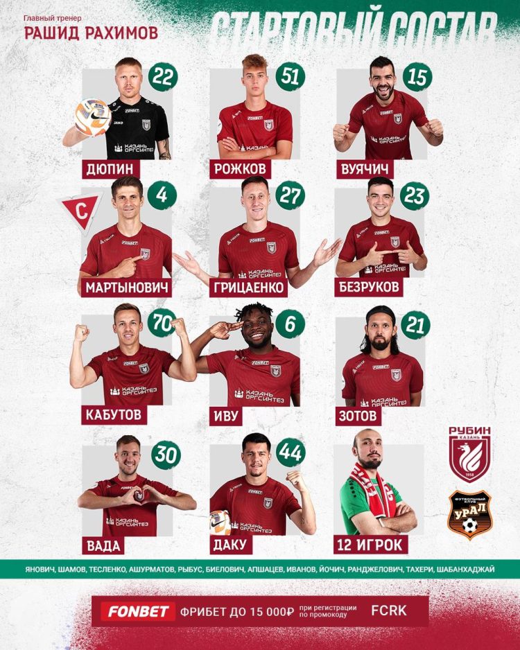 В Казани «Рубин» сыграет против «Урала»