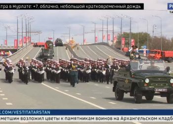 Снег, фронтовые песни, легендарная техника: как прошел парад Победы в Казани